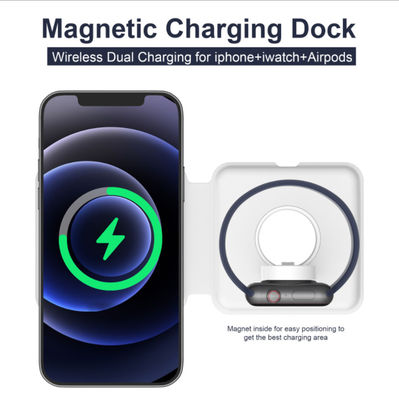 Super Slim faltbares 15W 2 in 1 drahtlosem Magsafe-Duo-Ladegerät