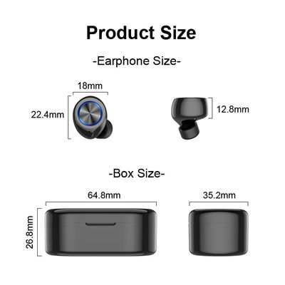 Kopfhörer der Fingerabdruck-Noten-TW80 55mAh Sweatproof Bluetooth
