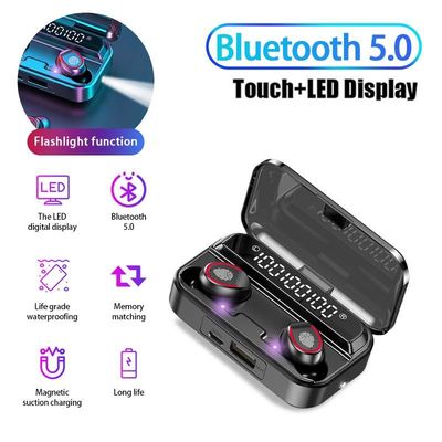Stereoradioapparat drahtloses Bluetooth Earbuds des spiel-V5.1 mit Blitzlicht