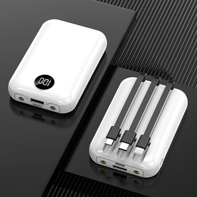 10000mAh zeigen tragbares drahtloses Ladegerät LCD eingebaute Kabel-Energie-Bank an